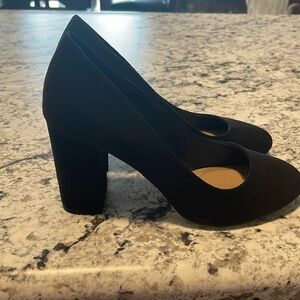 Apt 9 Faux Black Suede Chunky Heels